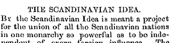 THE SCANDINAVIAN IDEA.. Br the Scandinav...