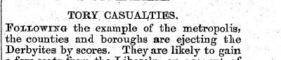 TORY CASUALTIES. !FoiiiiOWiisrG the exam...