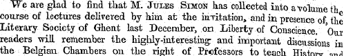 "We are glad to find that M. Jules Simon...