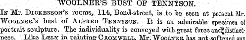 IVOOLNER'S BUST OF TENNISON. In Mr. Dick...