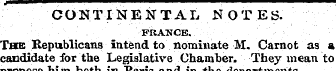 CONTINENTAL NOTES. FRANCE. The Republica...