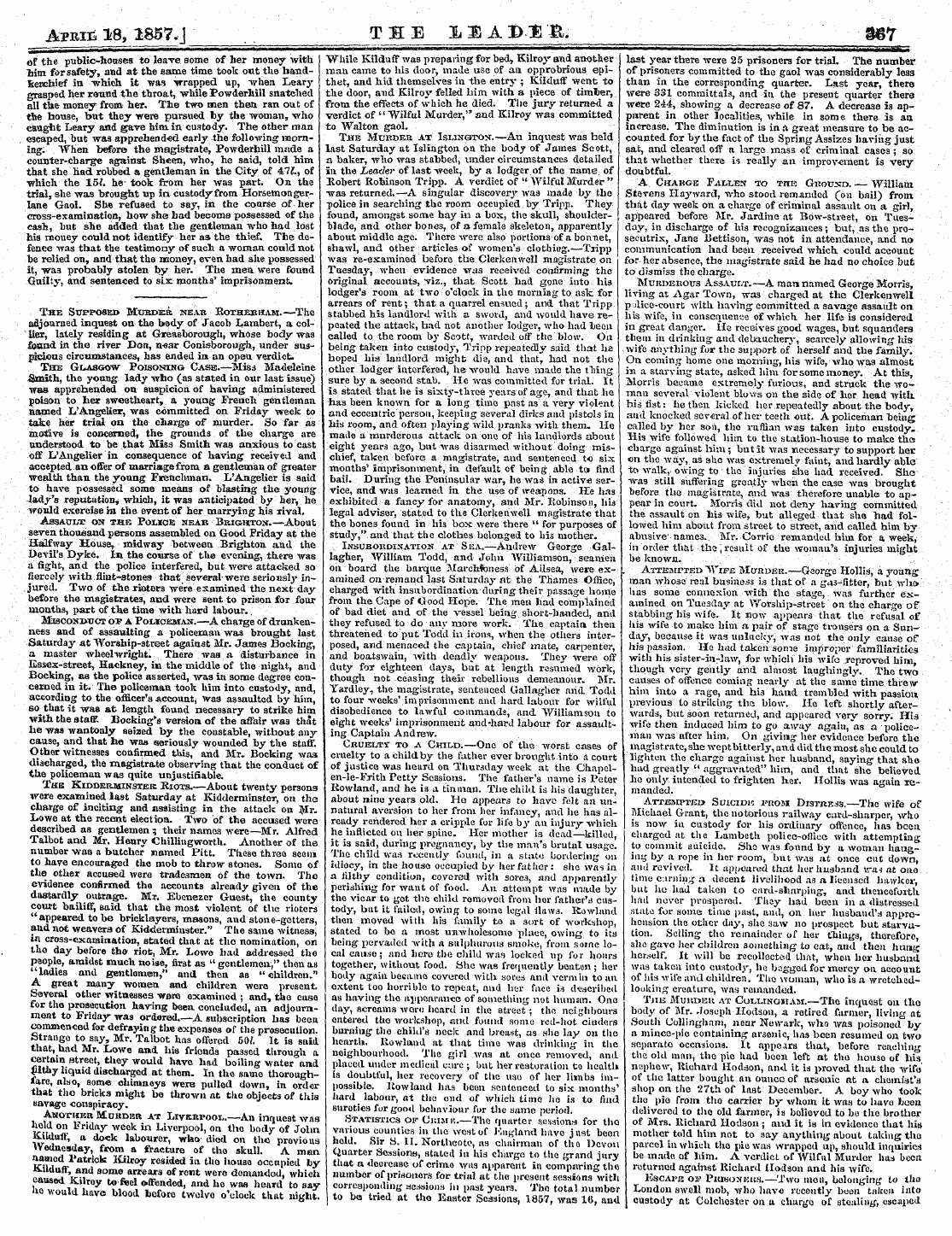 Leader (1850-1860): jS F Y, 2nd edition - Apri£ 18, 1s57-] The X3b Ad-Di, M7