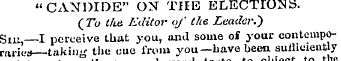 "CANDIDE" ON THE ELECTIONS. ( To tka Edi...