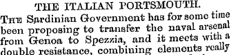THE ITALIAN PORTSMOUTH. The Sardinian Go...