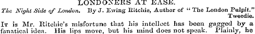 LONDONERS AT EASE. The Night Side of Lon...