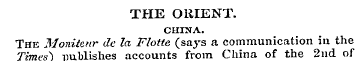 THE ORIENT. CHINA. The Monitenr tie la F...