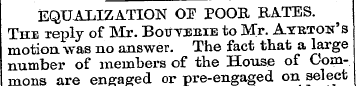 EQUALIZATION OF POOR RATES. The reply of...