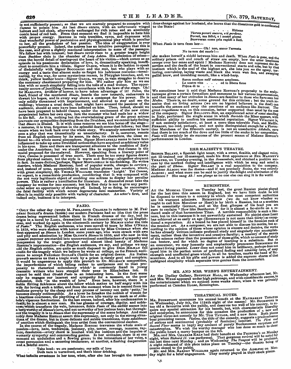 Leader (1850-1860): jS F Y, 2nd edition - Theatrical Notes. Saffifasrss^ & As •= ,...