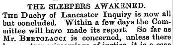 THE SLEEPERS AWAKENED. The Duchy of Lanc...