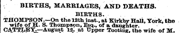 BIRTHS, MARRIAGES , AND DEATHS. BIRTHS. ...