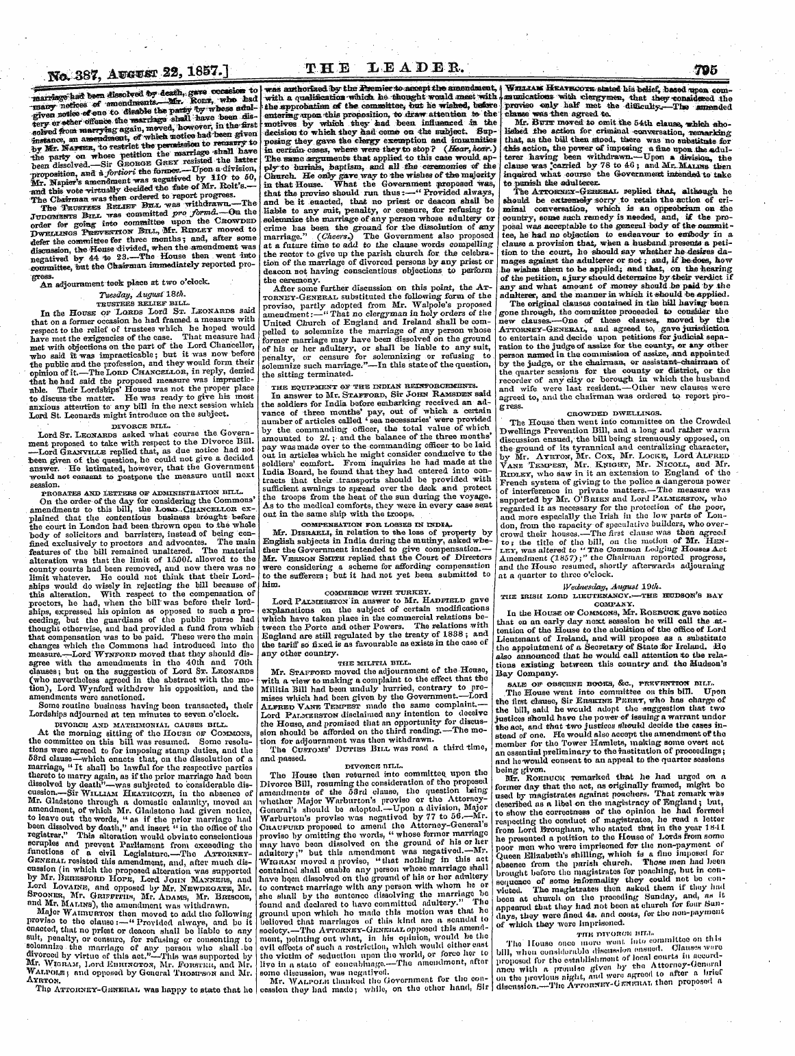 Leader (1850-1860): jS F Y, 2nd edition - . .W;«W.)U^-Ttl^J : ; Tke Ieadee, ^05