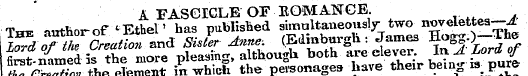 A FASCICLE OF EOMANCE. . The -xuthor-of ...
