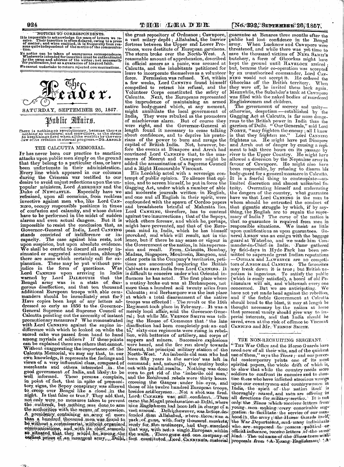 Leader (1850-1860): jS F Y, 2nd edition - ¦Noticces To" Correspondents. [T Is Impo...