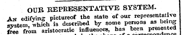 OUR REPRESENTATIVE SYSTEM. An edifying p...