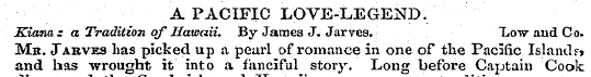 A PACIFIC LOVE-LEGEND. Kiana: a Traditio...