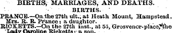 BIRTHS, MARRIAGES, AND DEARTHS. BIRTHS. ...