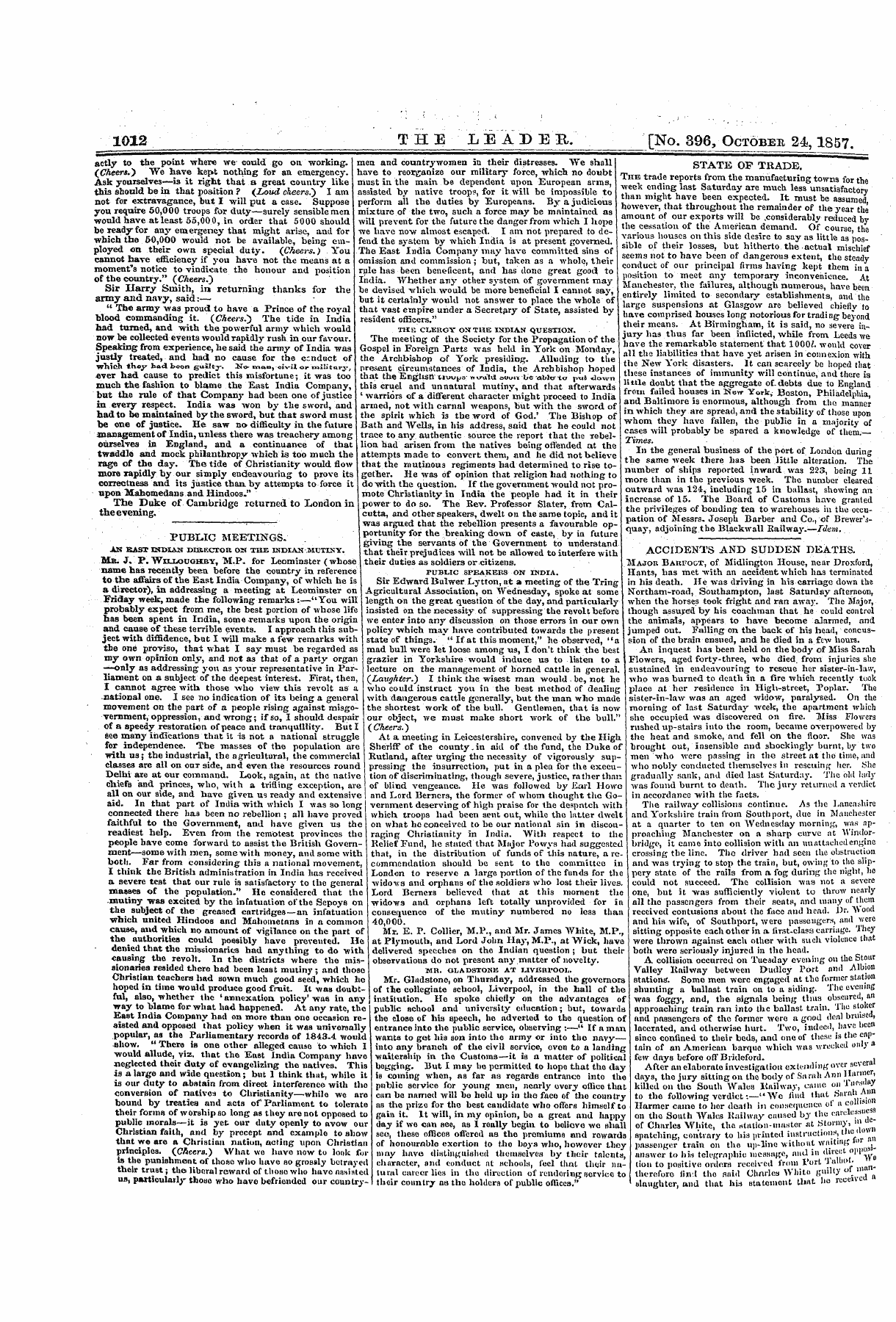Leader (1850-1860): jS F Y, 2nd edition - 1012 The Leadeb, [No. 396, Octobee 24,18...