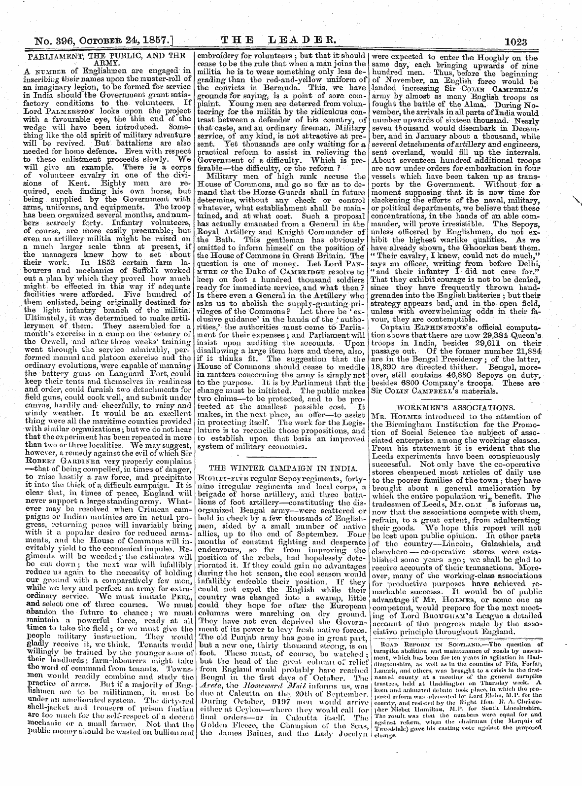 Leader (1850-1860): jS F Y, 2nd edition - Workmen's Associations. Mit. Holmes Intr...
