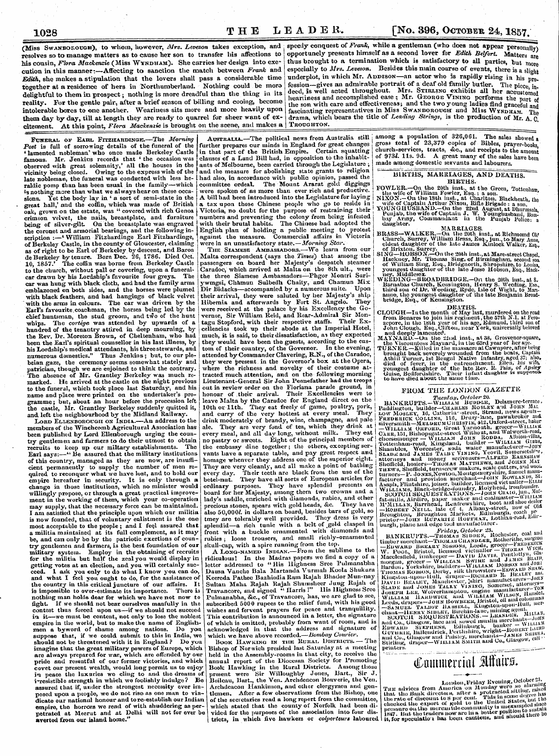 Leader (1850-1860): jS F Y, 2nd edition - I Ekom The London" Gazette. Tuesday. Oct...