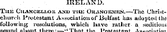 IRELAND. Tub Chancellor and tius Ouangem...