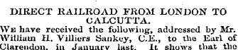 DIRECT RAILROAD FROM LONDON TO CALCUTTA....