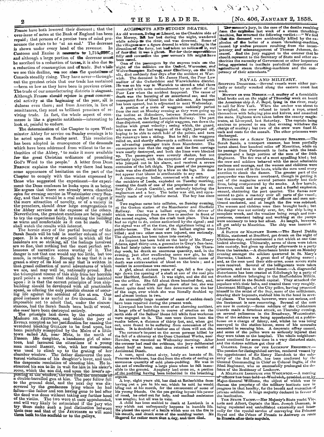 Leader (1850-1860): jS F Y, 2nd edition - T?Ighteen Hundred And Fifty '-Eight Open...