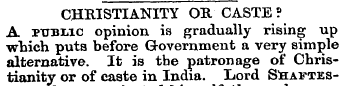 CHRISTIANITY OR CASTE ? A public opinion...