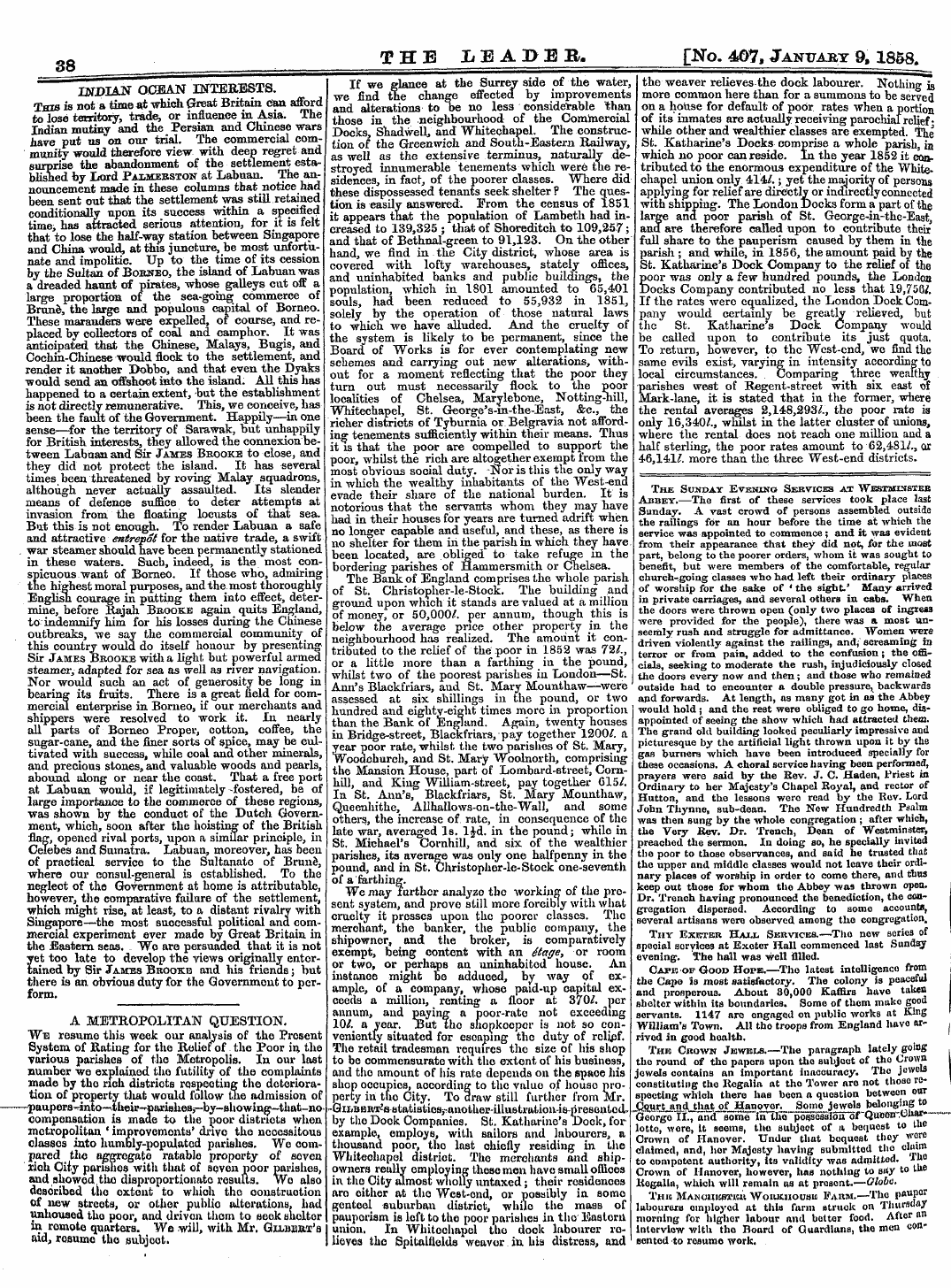 Leader (1850-1860): jS F Y, 2nd edition - Oq The Leader. [No. 407, January 9,1858....