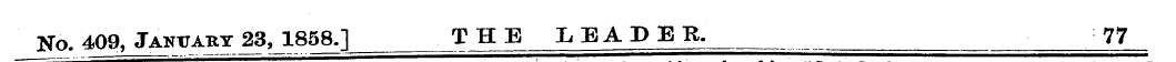 N6, 409, January jg, 1858.] THE LEADER. ...