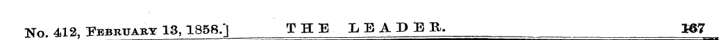 No. 412, Febritart 13,1858.] THE LEADER....