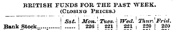 BRITISH FUNDS FOR THE PAST WEEK. (Closin...