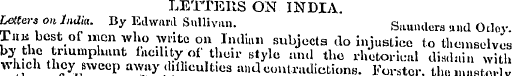 LETTERS ON INDIA. tetters on India. By E...