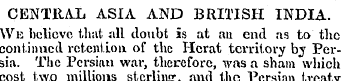 CENTRAL ASIA AND BRITISH INDIA. We belie...