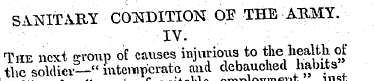 SANITARY CONDITION OP THE ABMY. IV. The ...