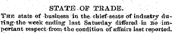STATE.OF TRADE. The state of business in...