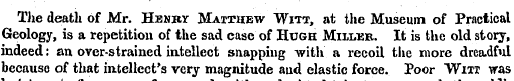 The death of Mr. Henry Matthew Witt, at ...