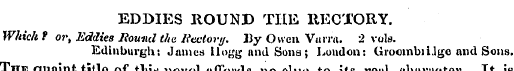 EDDIES HOUND THE RECTORY. Which f or, Ed...