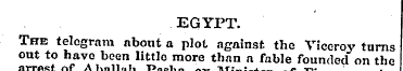 EGYPT. The telegram about a plot against...