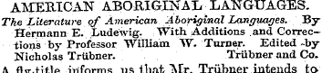 AMERICAN ABORIGINAL LANGUAGES. The Liter...