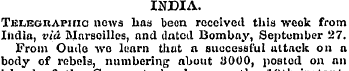 INDIA. Telegraphic news has been receive...