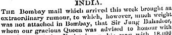 INDIA. The Bombay mail which arrived thi...