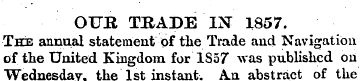 OTJK TRADE IN 1857. The annual statement...