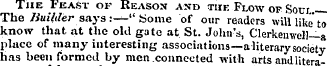 The Feast of Reason and tiik Flow of Sou...