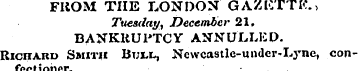 FROM THE LONDON GAZKTTK., Tuesday) Decem...