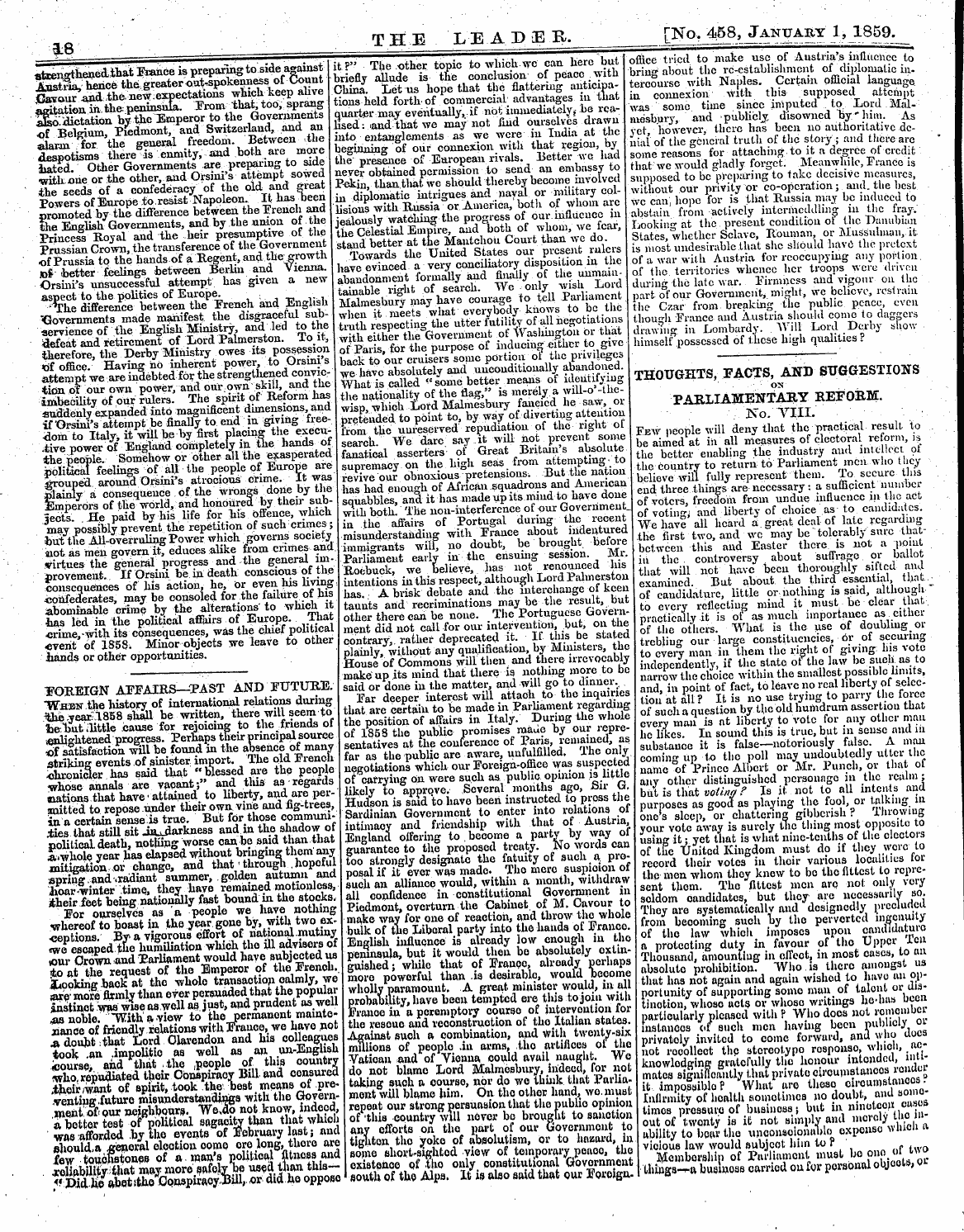 Leader (1850-1860): jS F Y, 2nd edition - The Leader. ^O^^Jangaot 1,^1859 ^ I