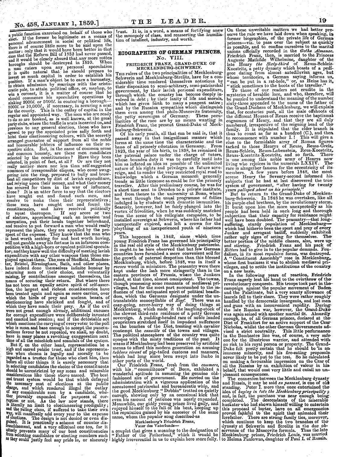 Leader (1850-1860): jS F Y, 2nd edition - M ^ G T^Tt*^ T. I8 59.V The Reaper. 19