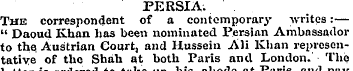 PERSIA. The correspondent of a contempor...