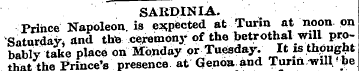 SARDINIA. Prince Napoleon, is expected a...