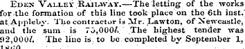 Et>E>* Valley Kaiuvay.—The letting of th...