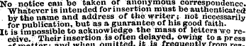 No notice can be taken of anonymous corr...